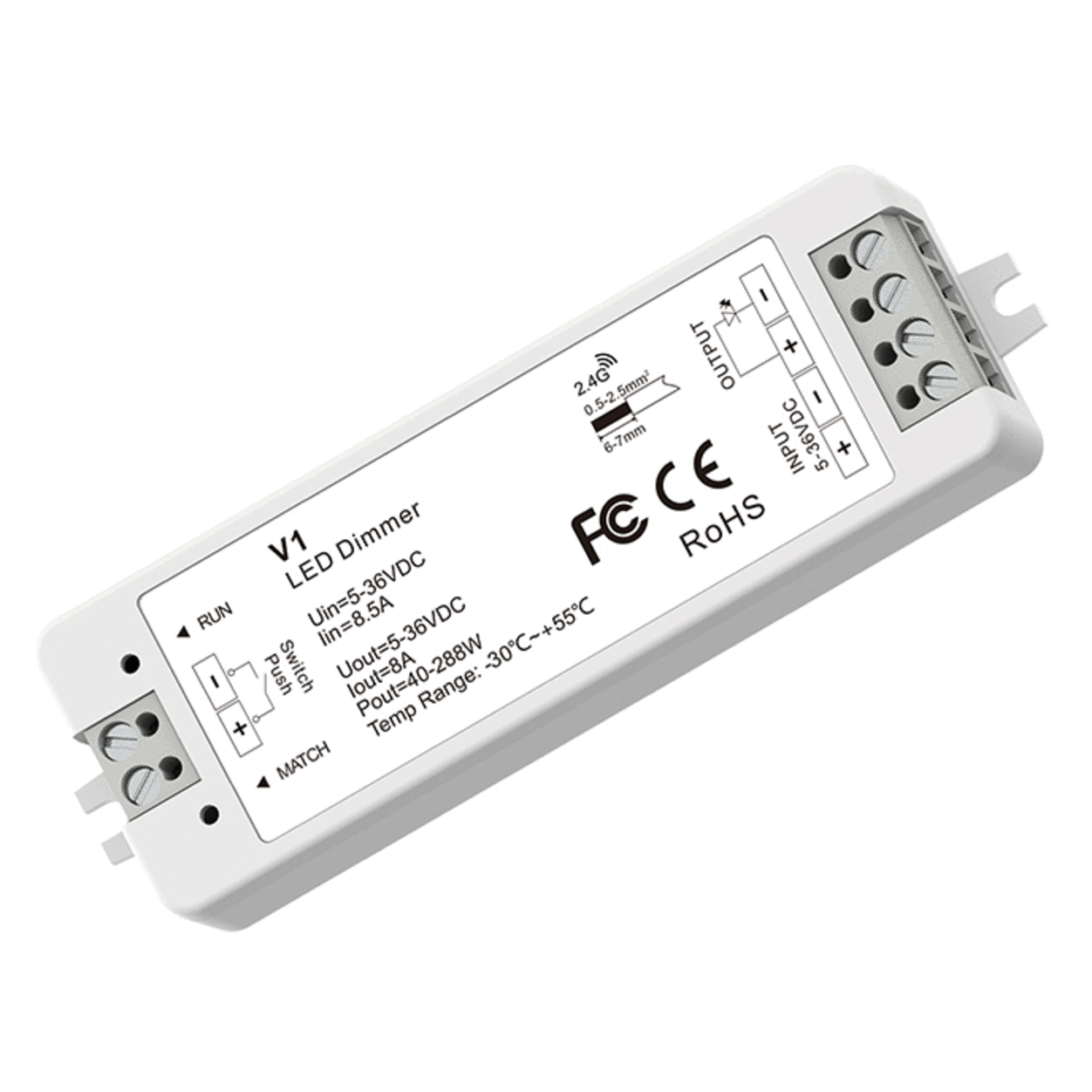 1CH*8A 5-36VDC RF Dim. LED Controller