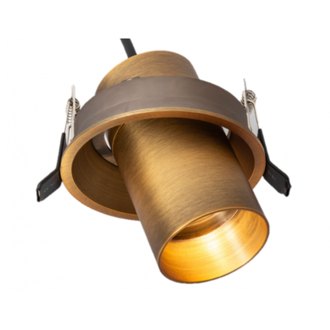 Semi Recessed GU10 Fixtures IP44 Adjustable Brons housing