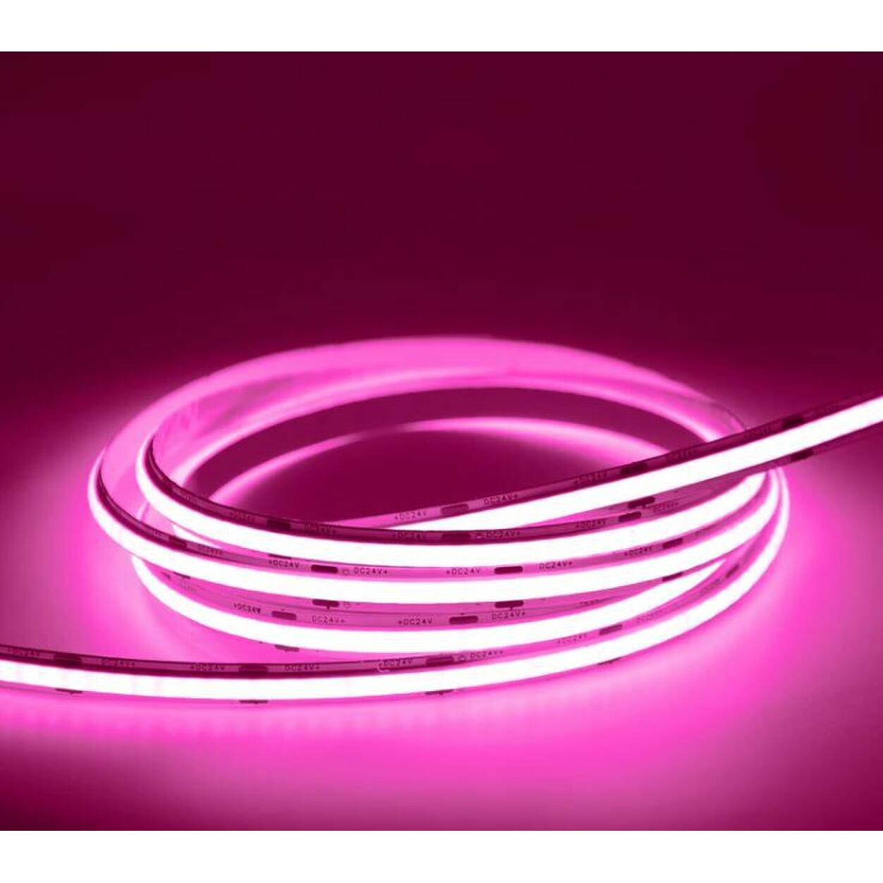 LED Strip COB 8mm 15W Pink Color IP20 5m/rol